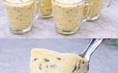 “A dessert I make at least once a week: I put everything in a blender. I’ll give you the recipe in exchange for a simple “Hi.” Full recipe in the