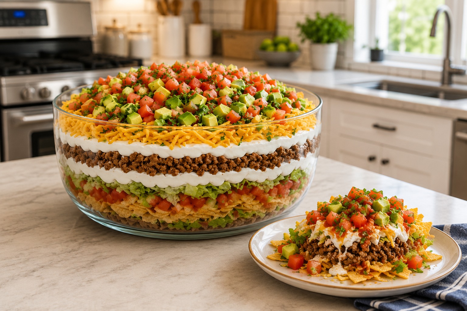 Seven-Layer-Taco-Salad — Easy Homemade Recipe