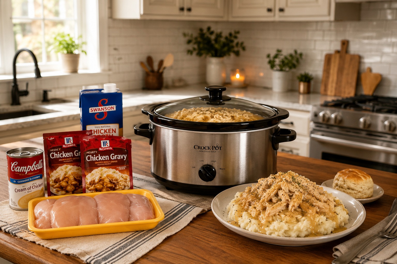 Crockpot Chicken & Gravy — Easy Homemade Recipe