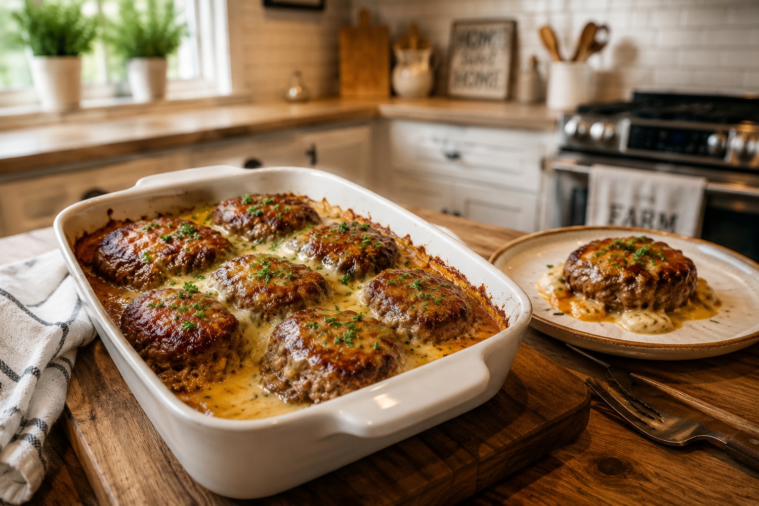 Amish Hamburger Steak Bake — Easy Homemade Recipe