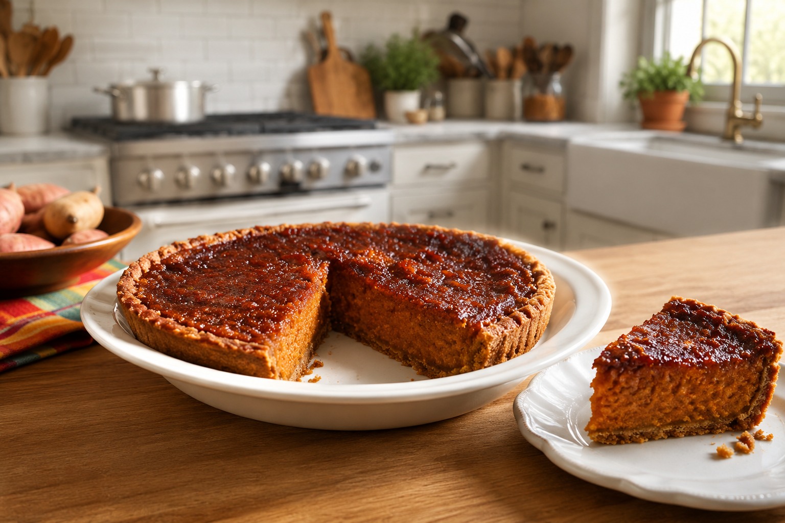 Glazed Jamaican Jerk Sweet Potato Pie — Easy Homemade Recipe