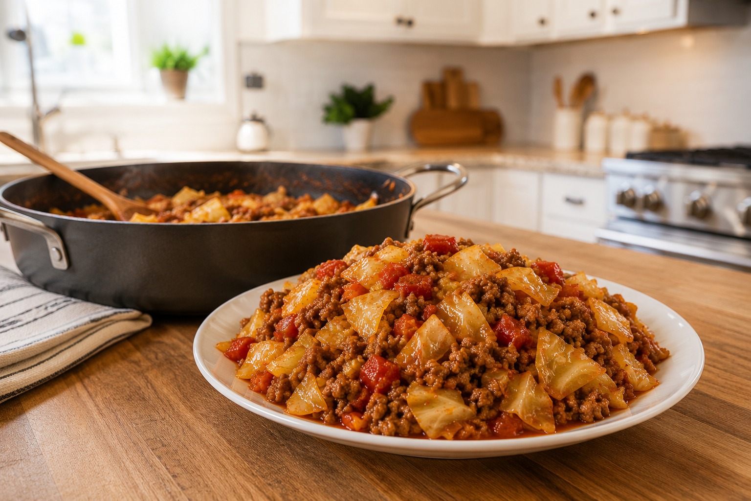 Cabbage and Ground Beef — Easy Homemade Recipe