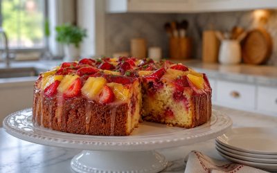 Tropical Strawberry Pineapple Pound Cake Delight — Easy Homemade Recipe1