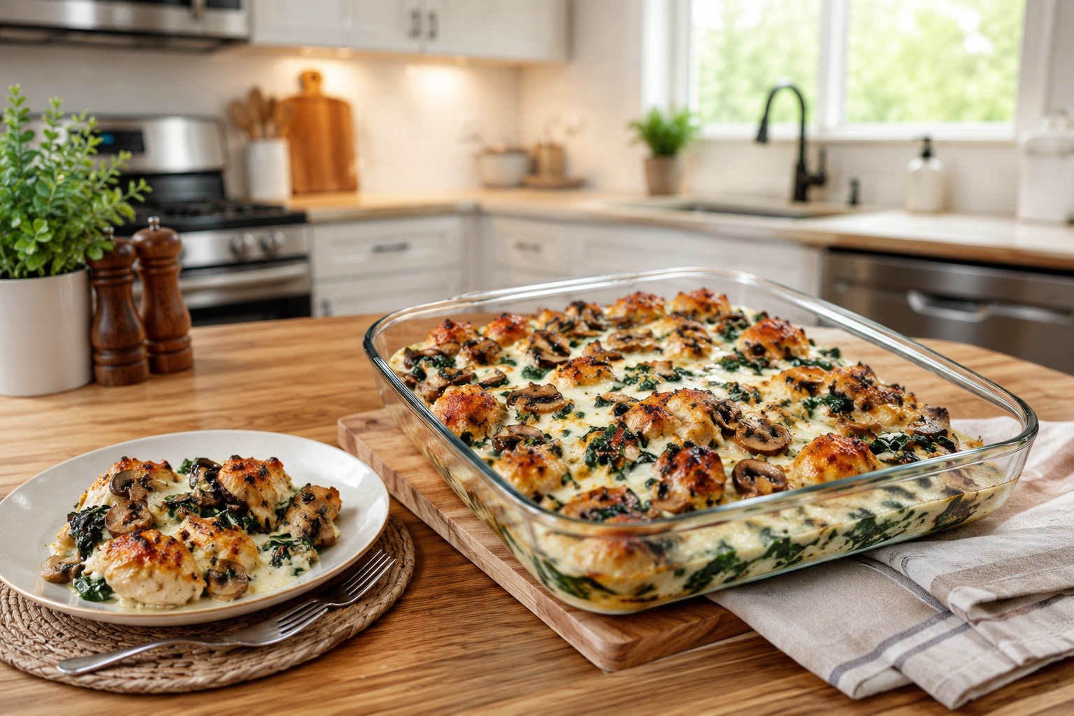 Keto Chicken Spinach & Mushroom — Easy Homemade Recipe