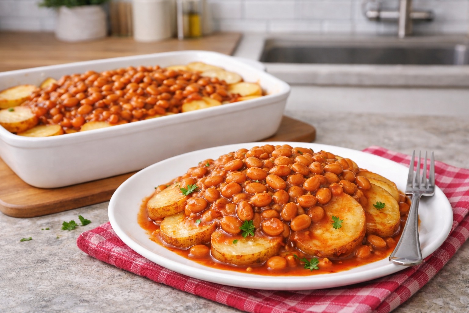 Amish Baked Bean Potato Casserole — Easy Recipe