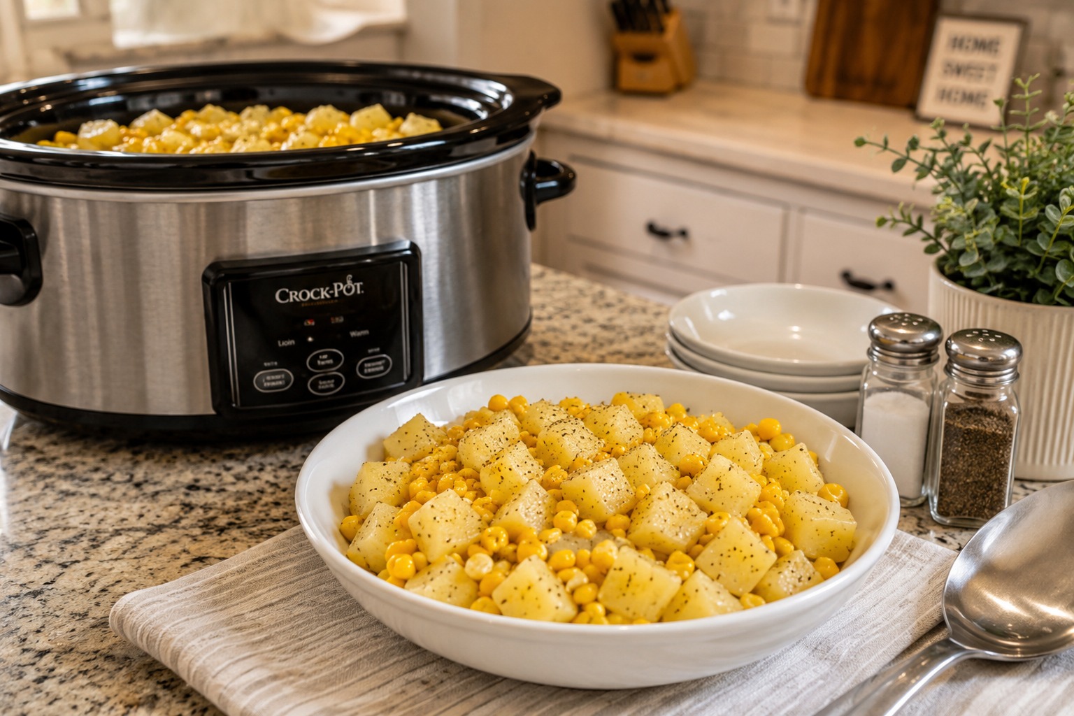 Slow Cooker Poor Man’s Potatoes and Corn — Easy Homemade Recipe