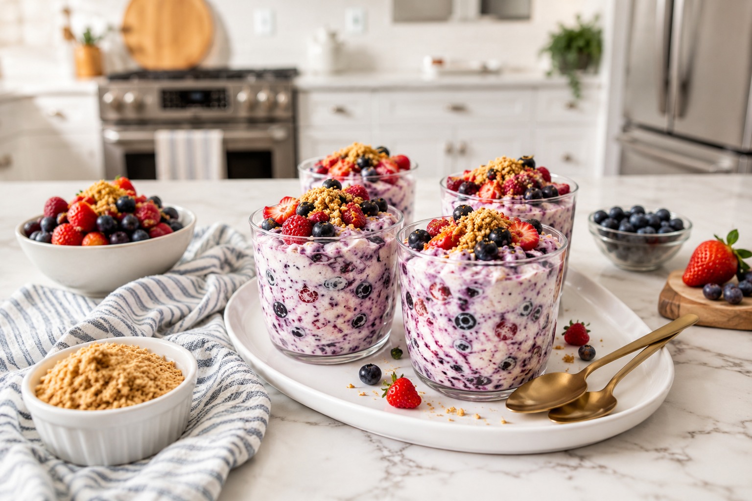 High-Protein Berry Fluff Dessert Cups Low Carb — Easy Homemade Recipe