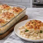 4-Ingredient Chicken Alfredo Biscuit Casserole — Easy Homemade Recipe