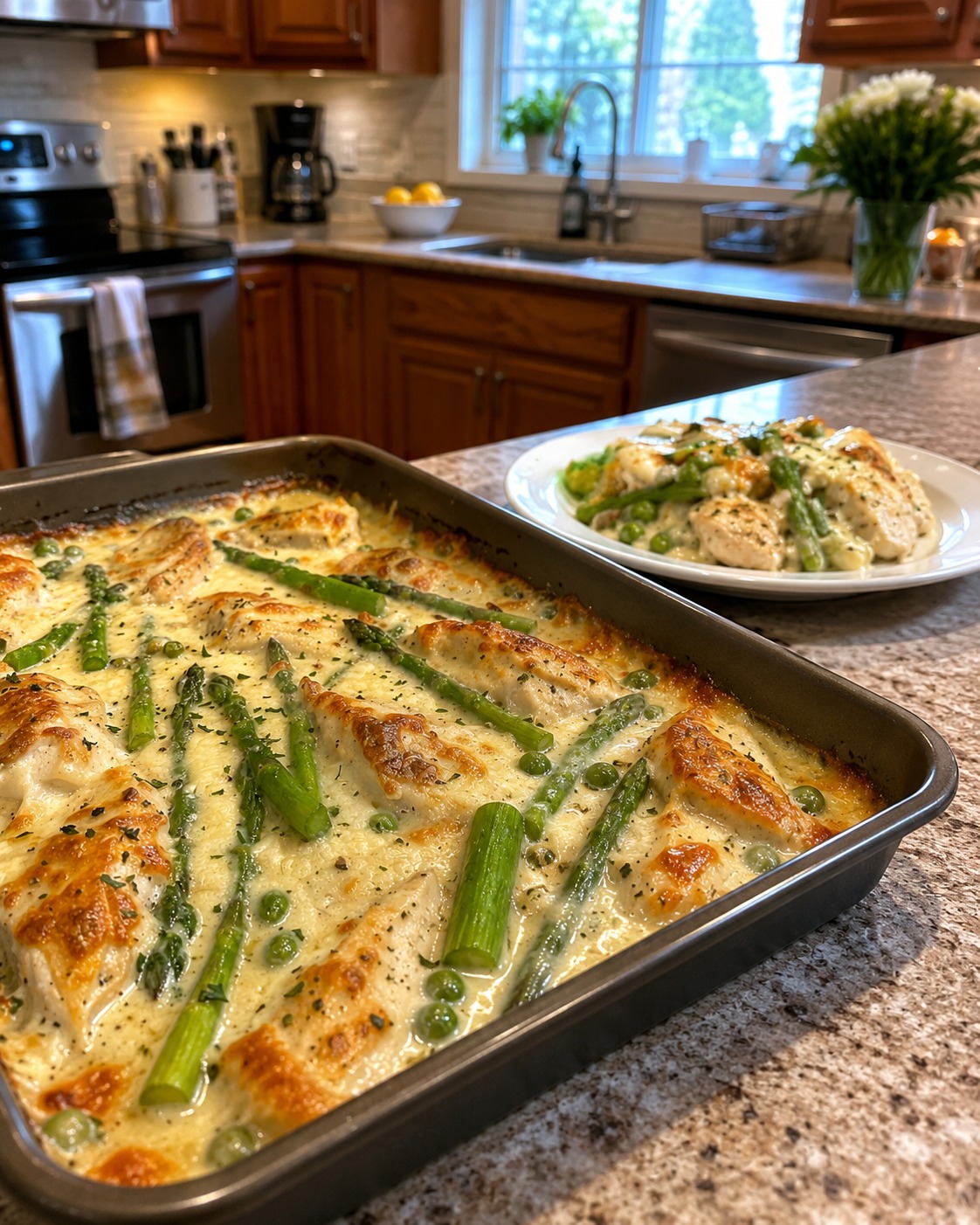 Caesar Chicken with Asparagus — Easy Homemade Recipe