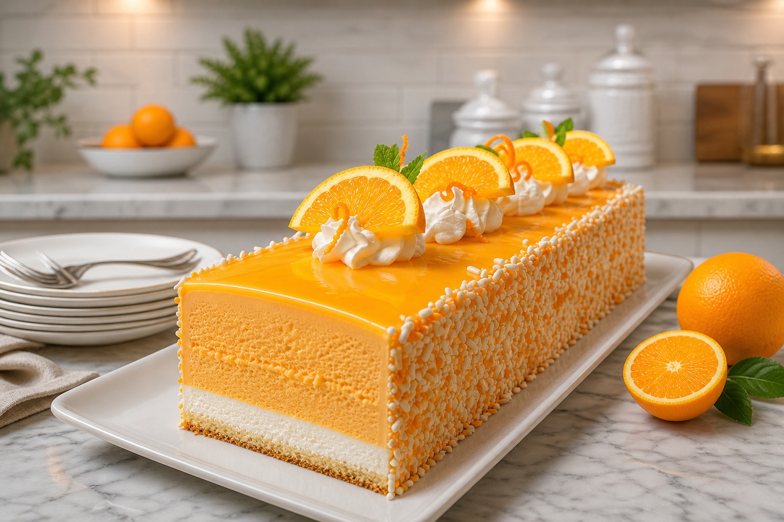 Orange Creamsicle Mousse Cake — Easy Homemade Recipe