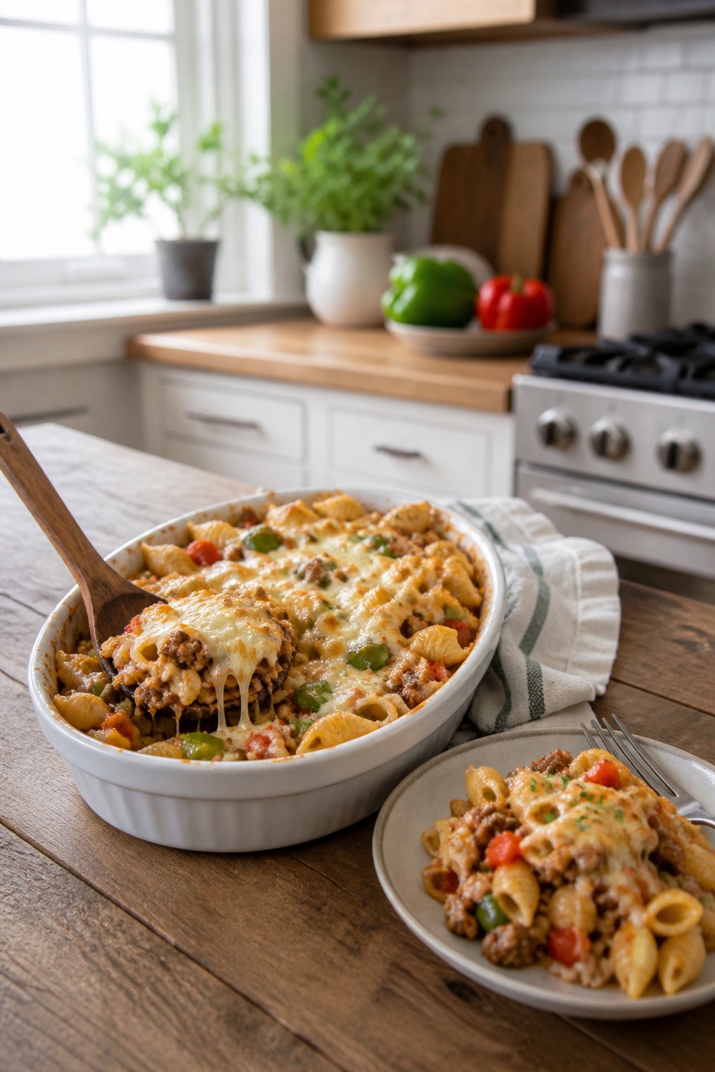 Oven Baked 5-Ingredient Stuffed Pepper Pasta — Easy Homemade Recipe