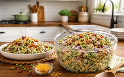 Creamy Bacon Pea Salad — Easy Homemade Recipe