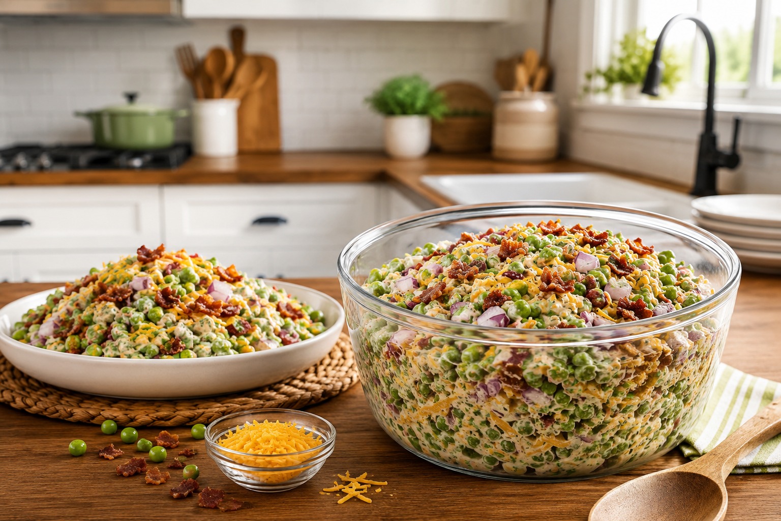 Creamy Bacon Pea Salad — Easy Homemade Recipe