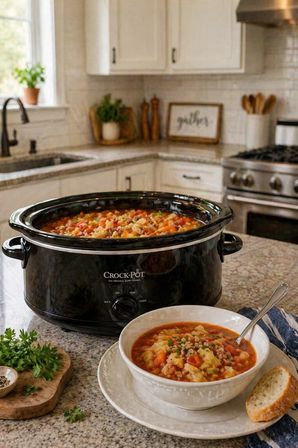 Slow Cooker Cabbage Soup — Easy Homemade Recipe