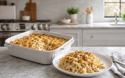 Oven Baked Chicken Tetrazzini — Easy Homemade Recipe
