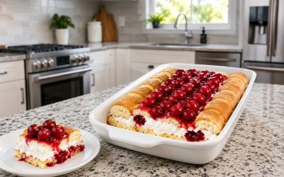 No-Bake Cherry Cream Delight Dessert — Easy Homemade Recipe