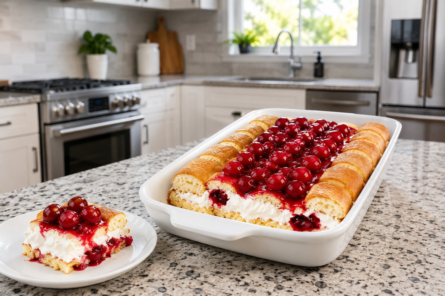 No-Bake Cherry Cream Delight Dessert — Easy Homemade Recipe