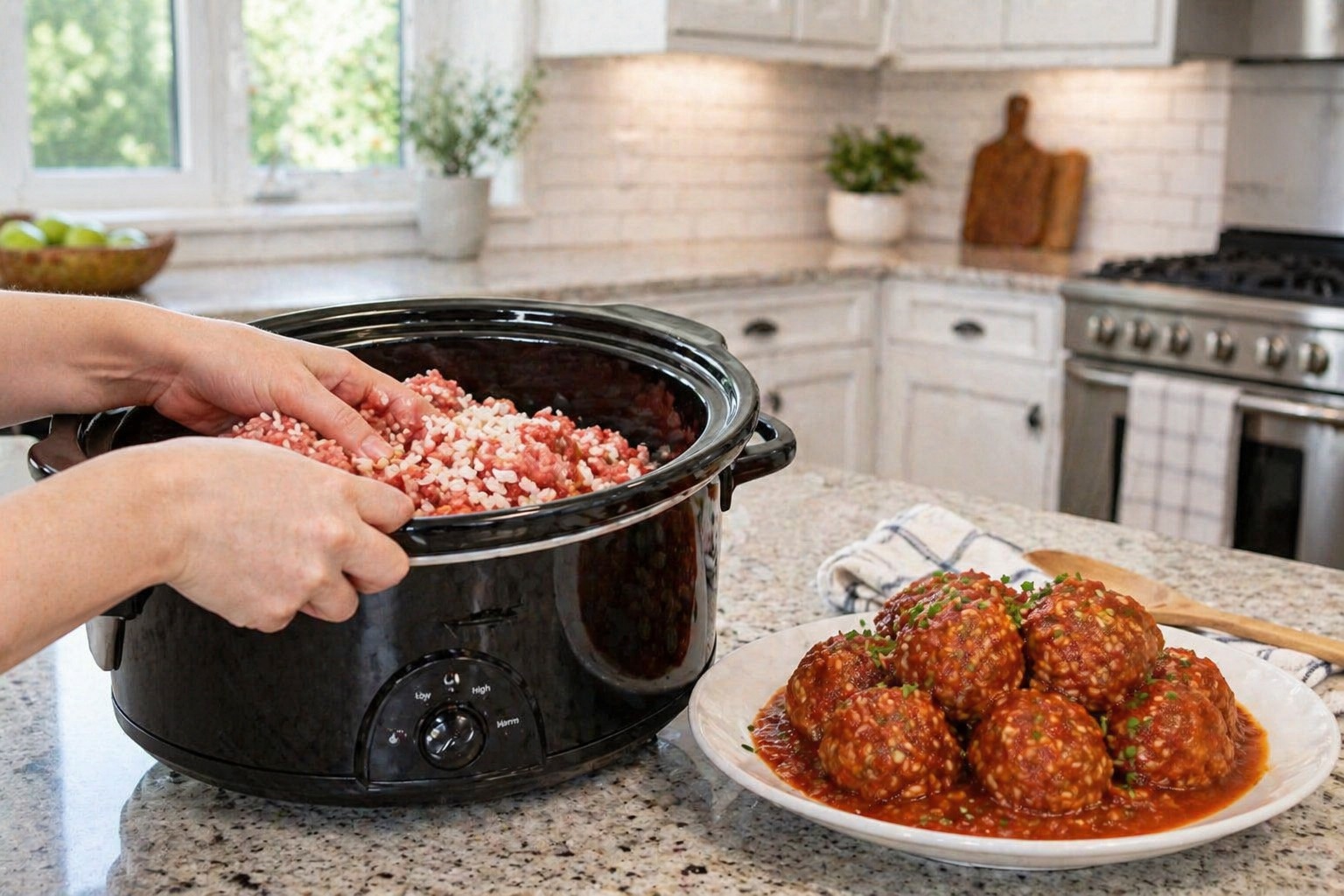 Slow Cooker Amish Porcupine Meatballs — Easy Homemade Recipe-1