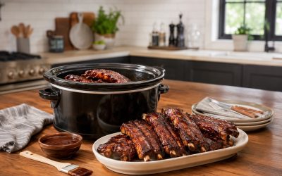 Slow Cooker Sticky Glazed Baby Back Ribs — Easy Homemade Recipe