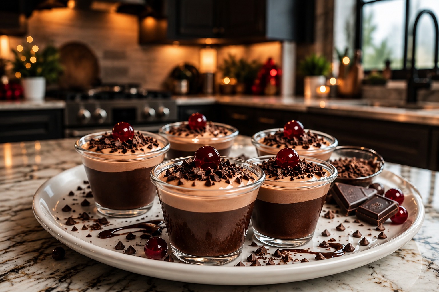 Christmas Chocolate Kahlua & Baileys Pudding Shots — Easy Homemade Recipe