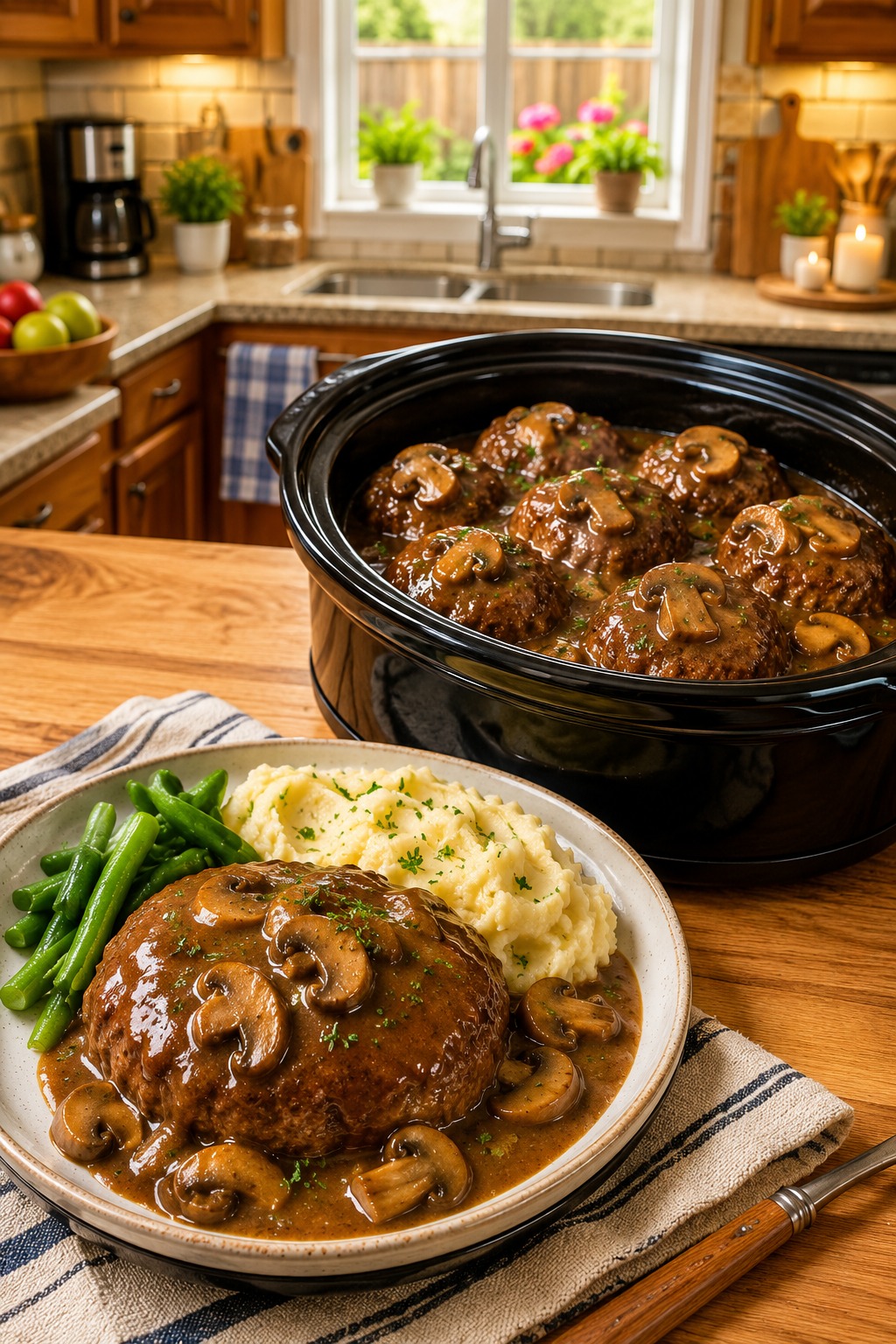 Slow Cooker Salisbury Steak Meatballs — Easy Recipe