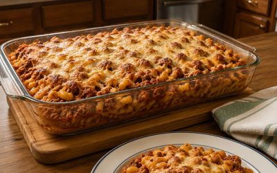Cheesy Baked Beef & Macaroni Casserole — Easy Homemade Recipe