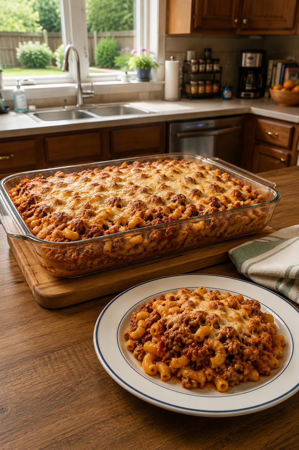 Cheesy Baked Beef & Macaroni Casserole — Easy Homemade Recipe