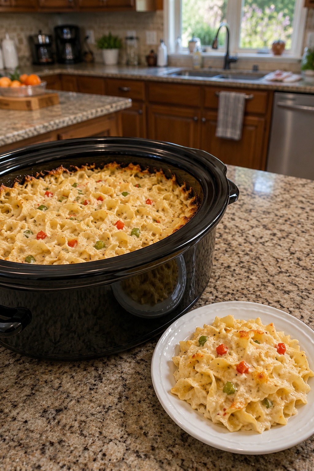 Slow Cooker Amish Pepper Jack Noodle Bake — Easy Homemade Recipe