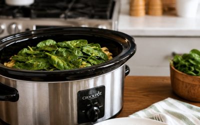 Slow Cooker Spinach Pasta Primavera — Easy Homemade Recipe