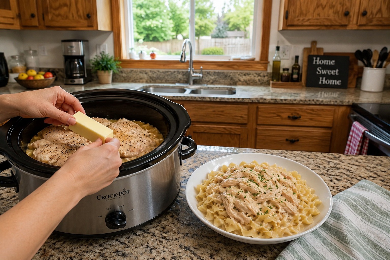 Slow Cooker Amish Chicken & Noodles — Easy Homemade Recipe