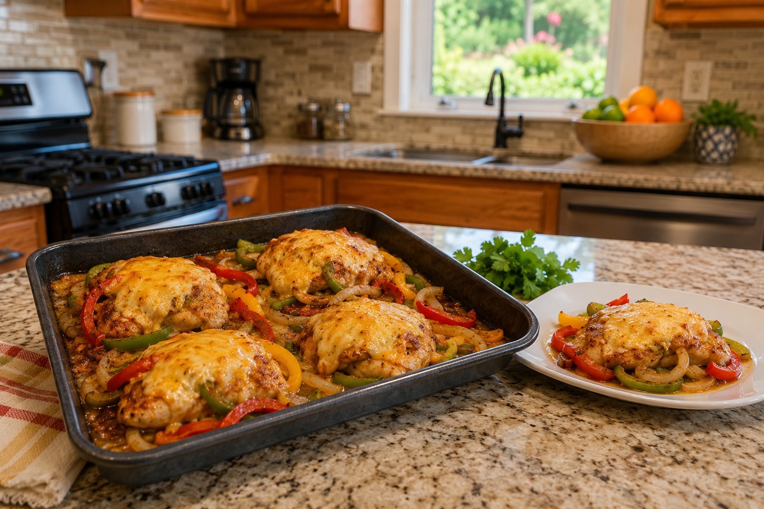 Cheesy Baked Fajita Chicken — Easy Homemade Recipe