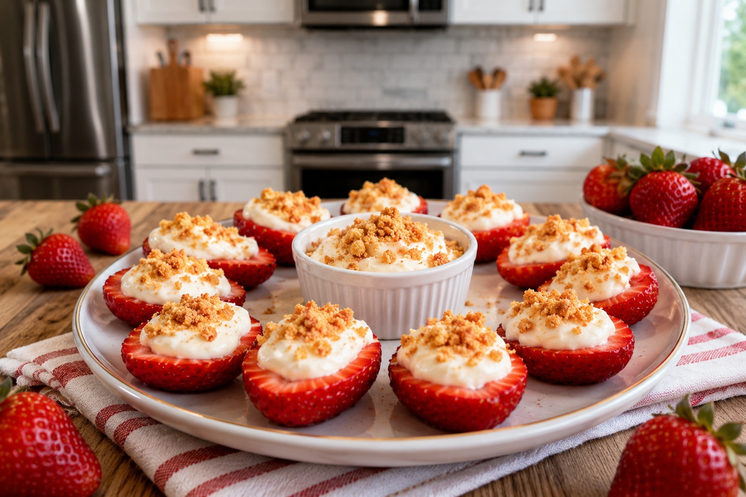 Cheesecake Deviled Strawberries — Easy Homemade Recipe