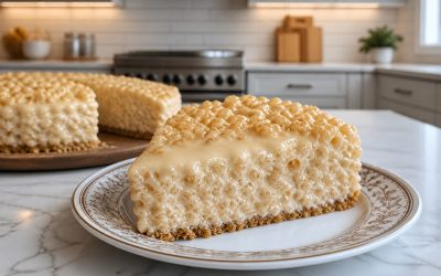Rice Krispy Treat No-Bake Cheesecake — Easy Homemade Recipe