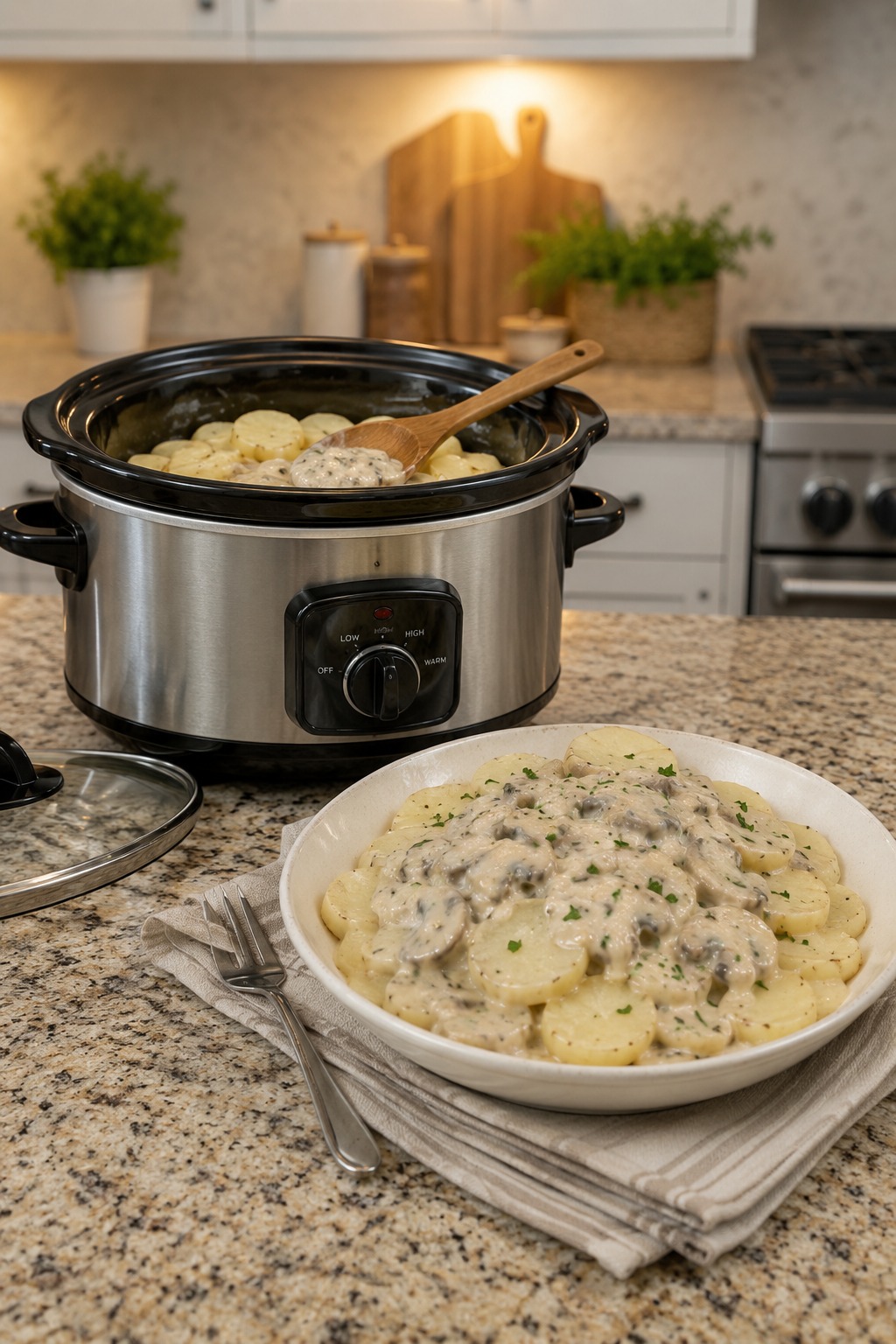 Slow Cooker Creamy Potatoes with Mushroom Soup Recipe