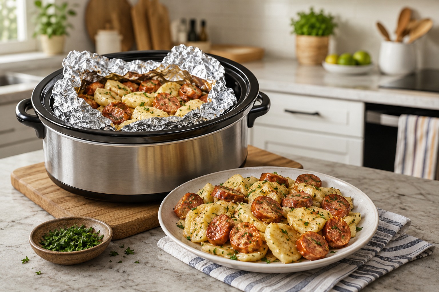 Foil Packet Sausage and Pierogies — Easy Homemade Recipe