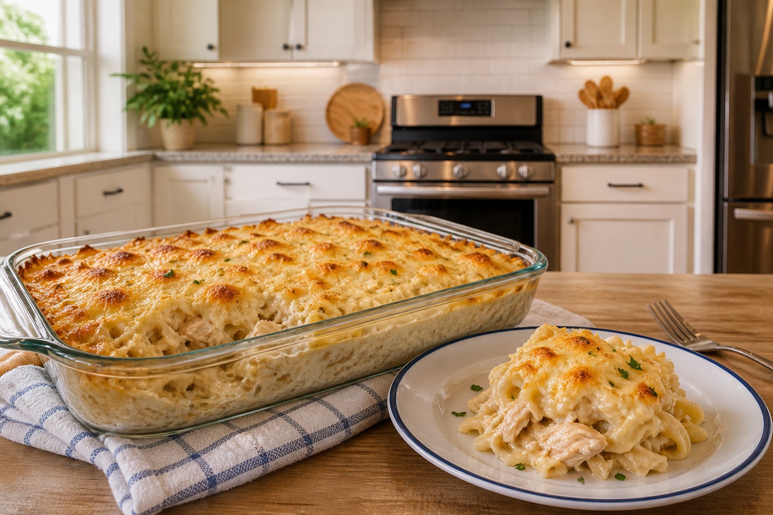 Creamy Chicken Noodle Casserole — Easy Homemade Recipe