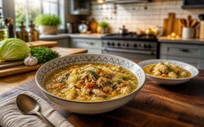 Cabbage Soup with Chicken and Pork — Easy Homemade Recipe