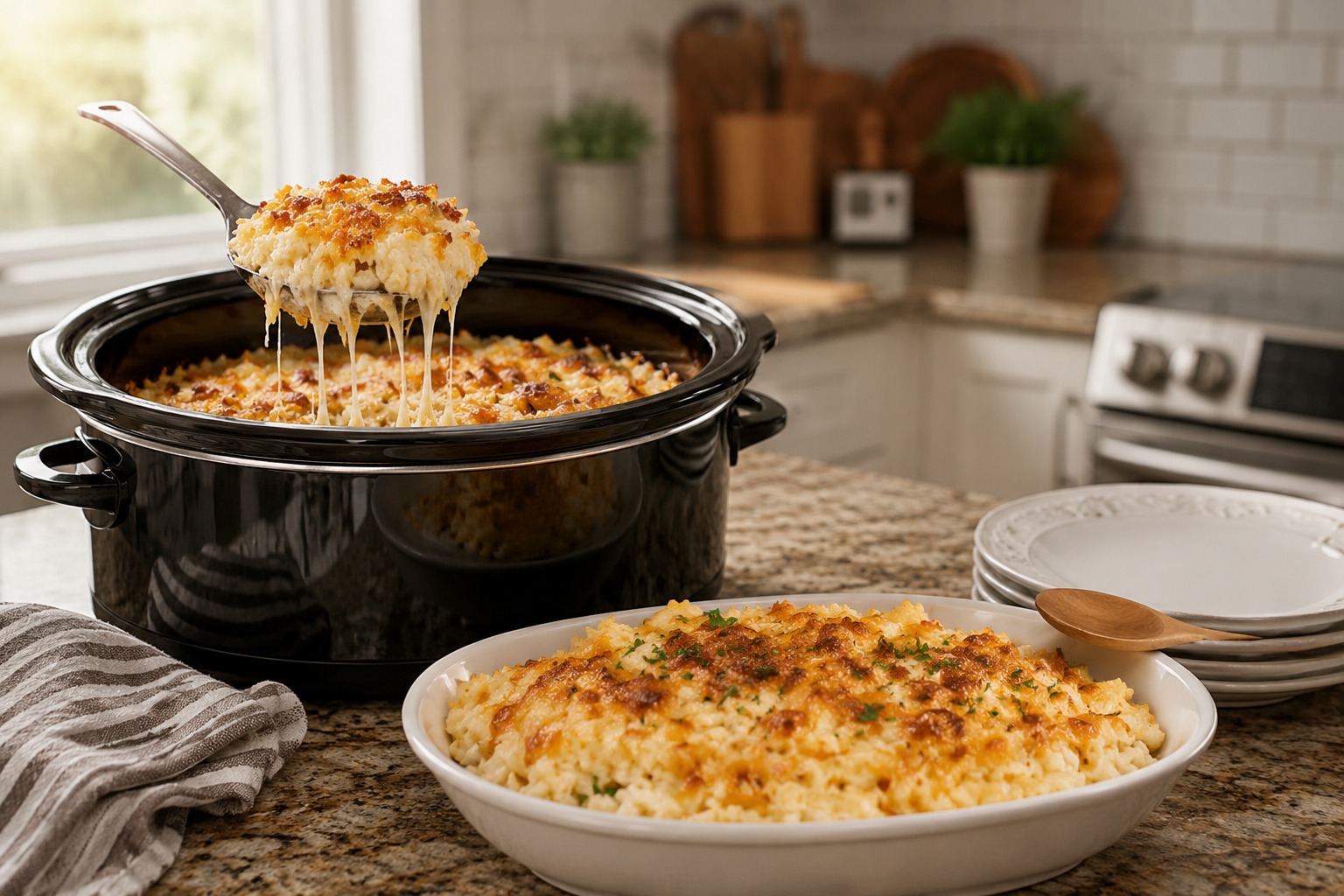 Slow Cooker Cheesy Shredded Potatoes — Easy Homemade Recipe