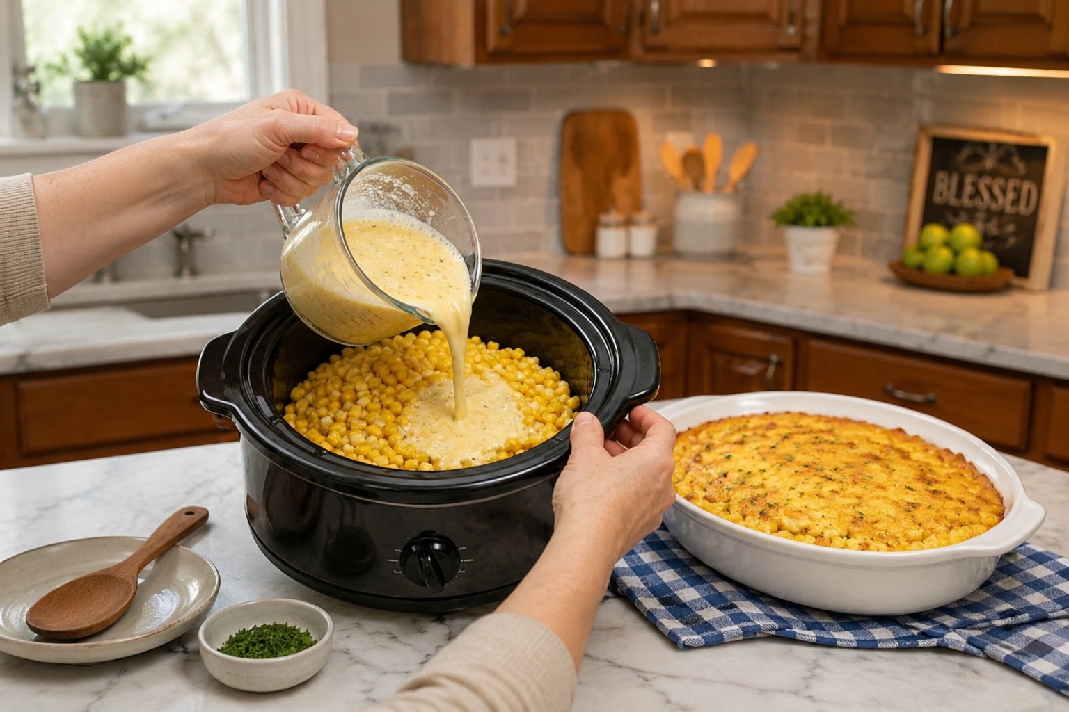 Slow Cooker Amish Corn Pudding — Easy Homemade Recipe