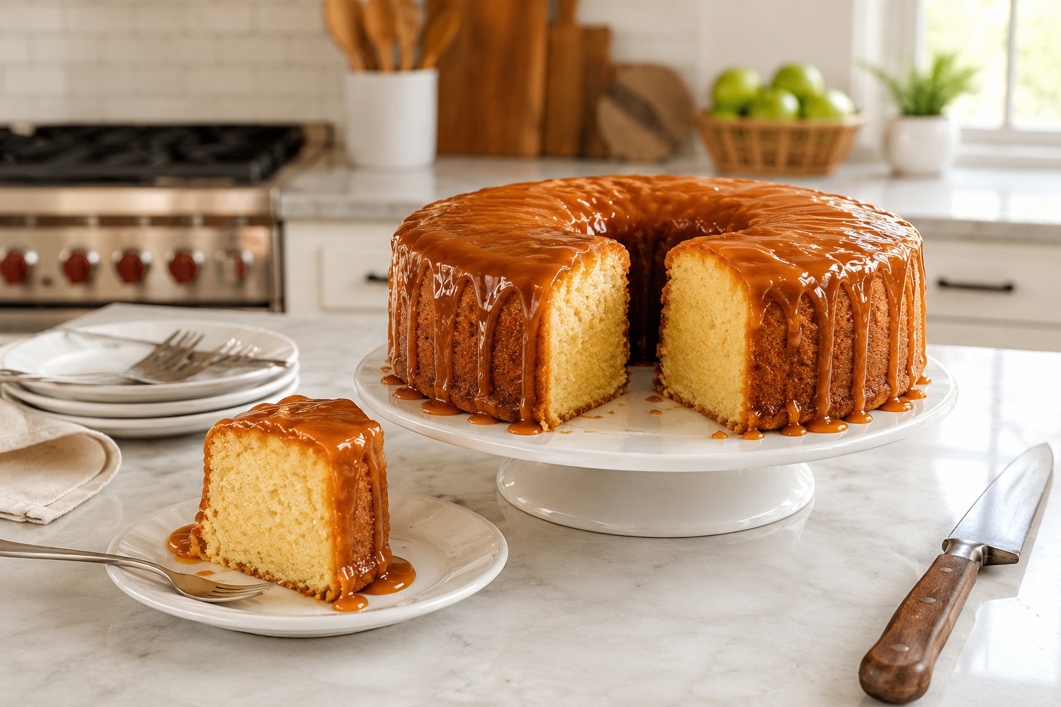 Caramel Cream Cheese Pound Cake — Easy Homemade Recipe